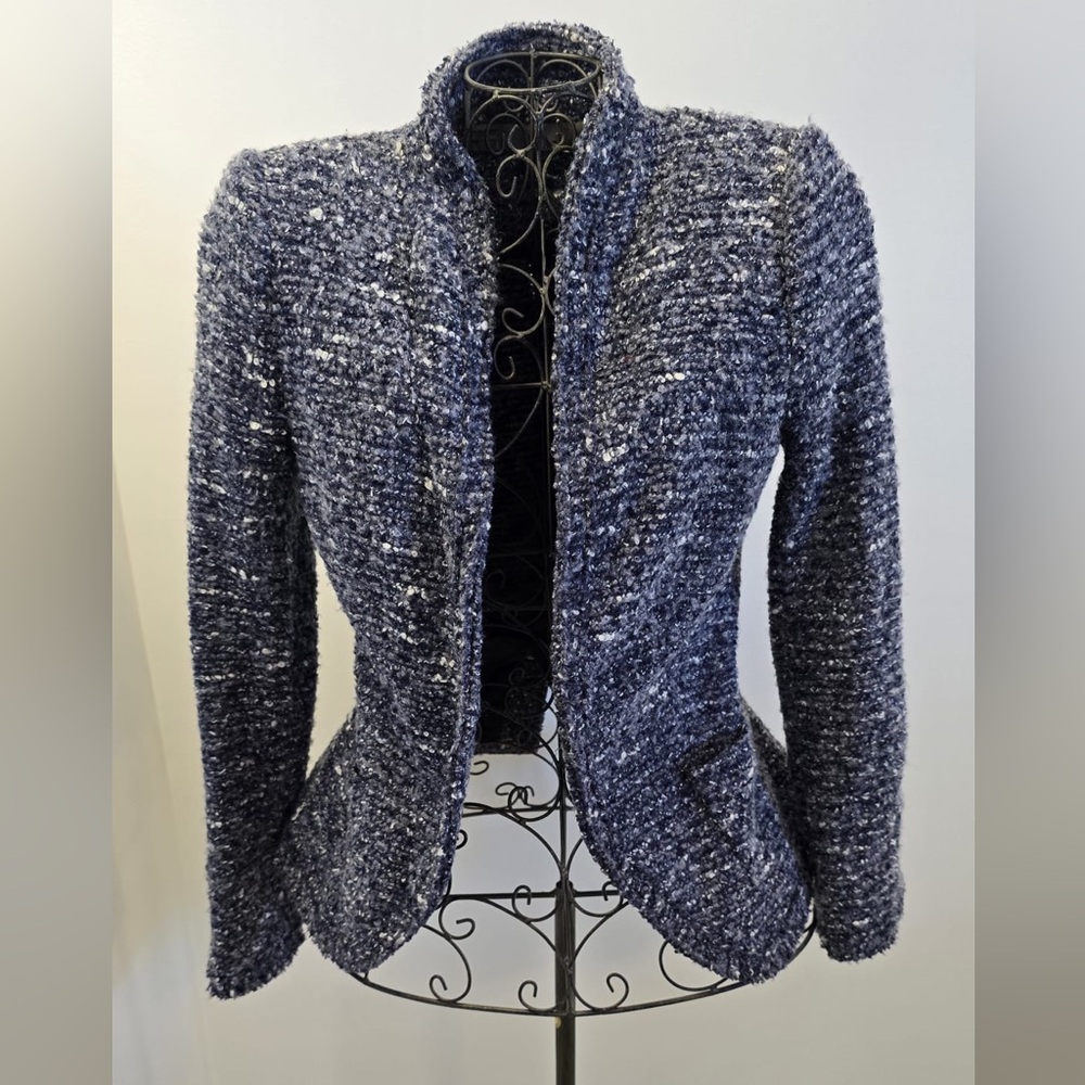 Zara Navy Tweed Blazer